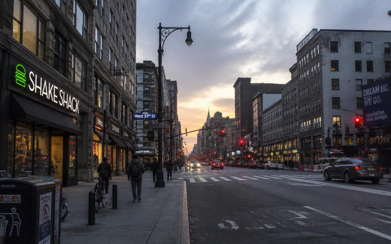 A city street shown at the selected prescription